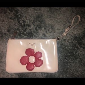 Prada Vernice Flower Patent Leather Wristlet